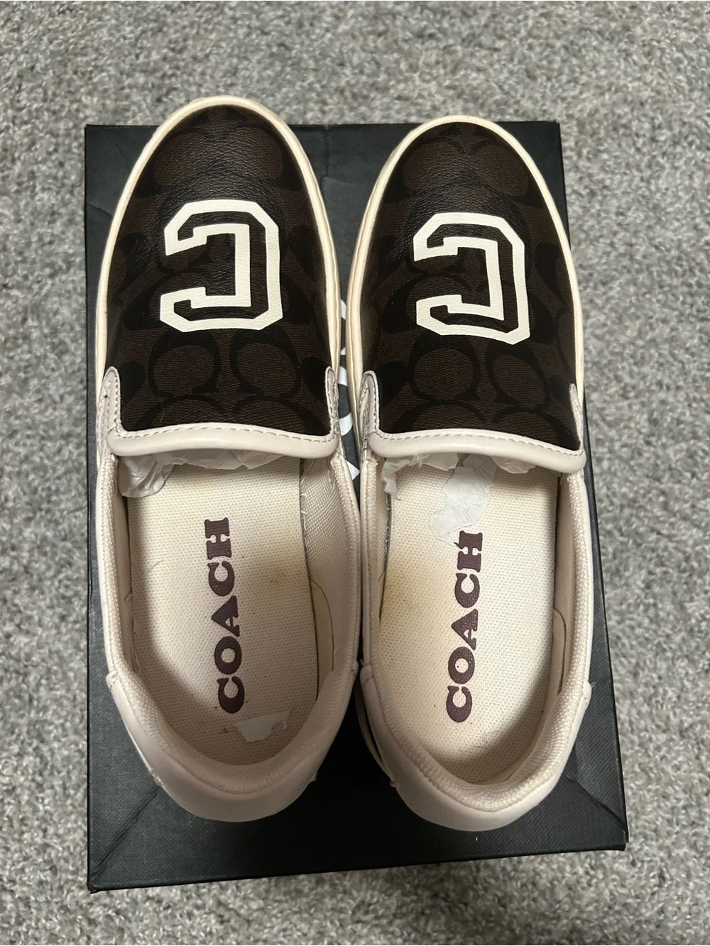 Coach Slip-On Sneakers in Brown/White